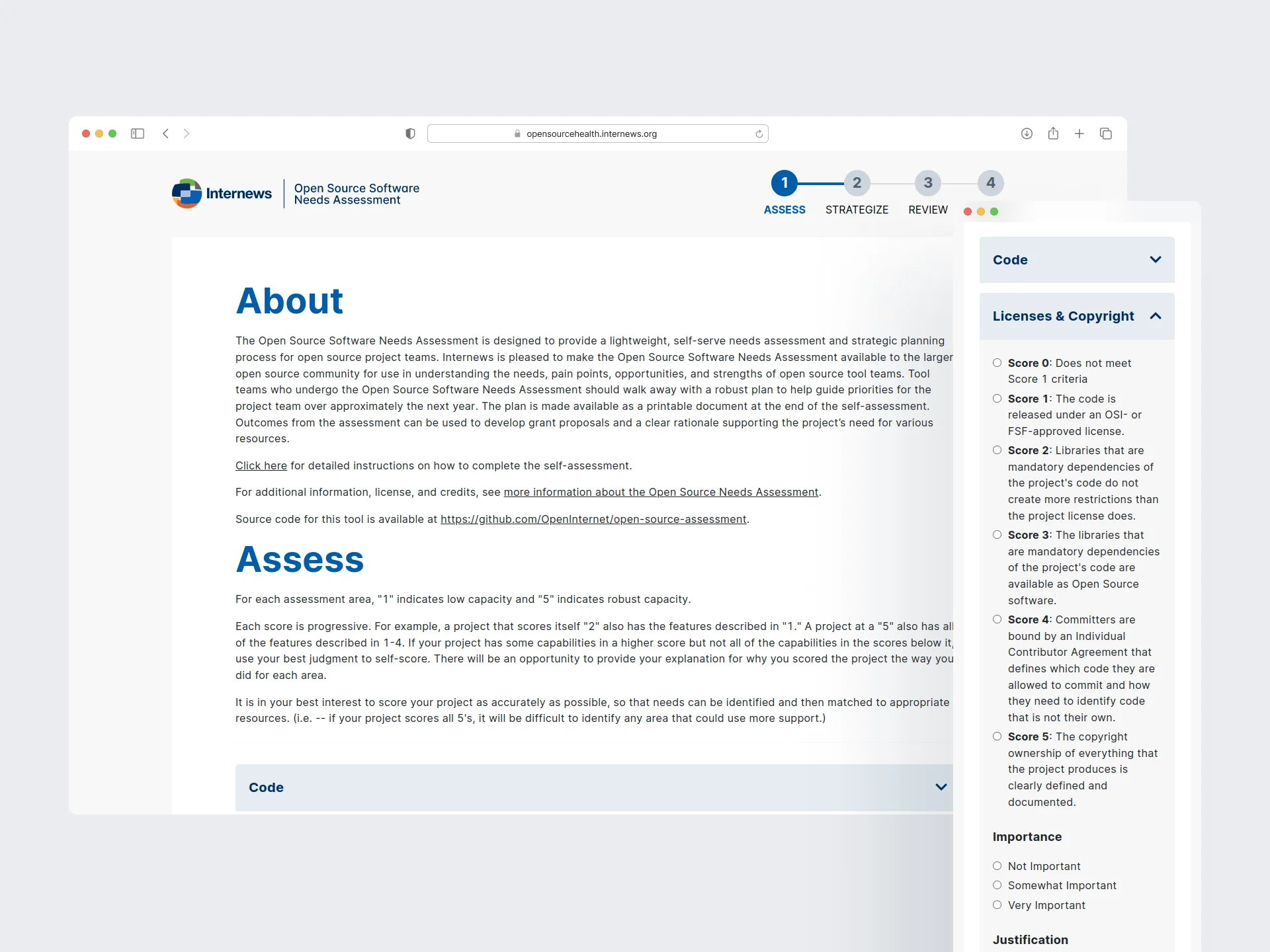 Open Source Assessment Website