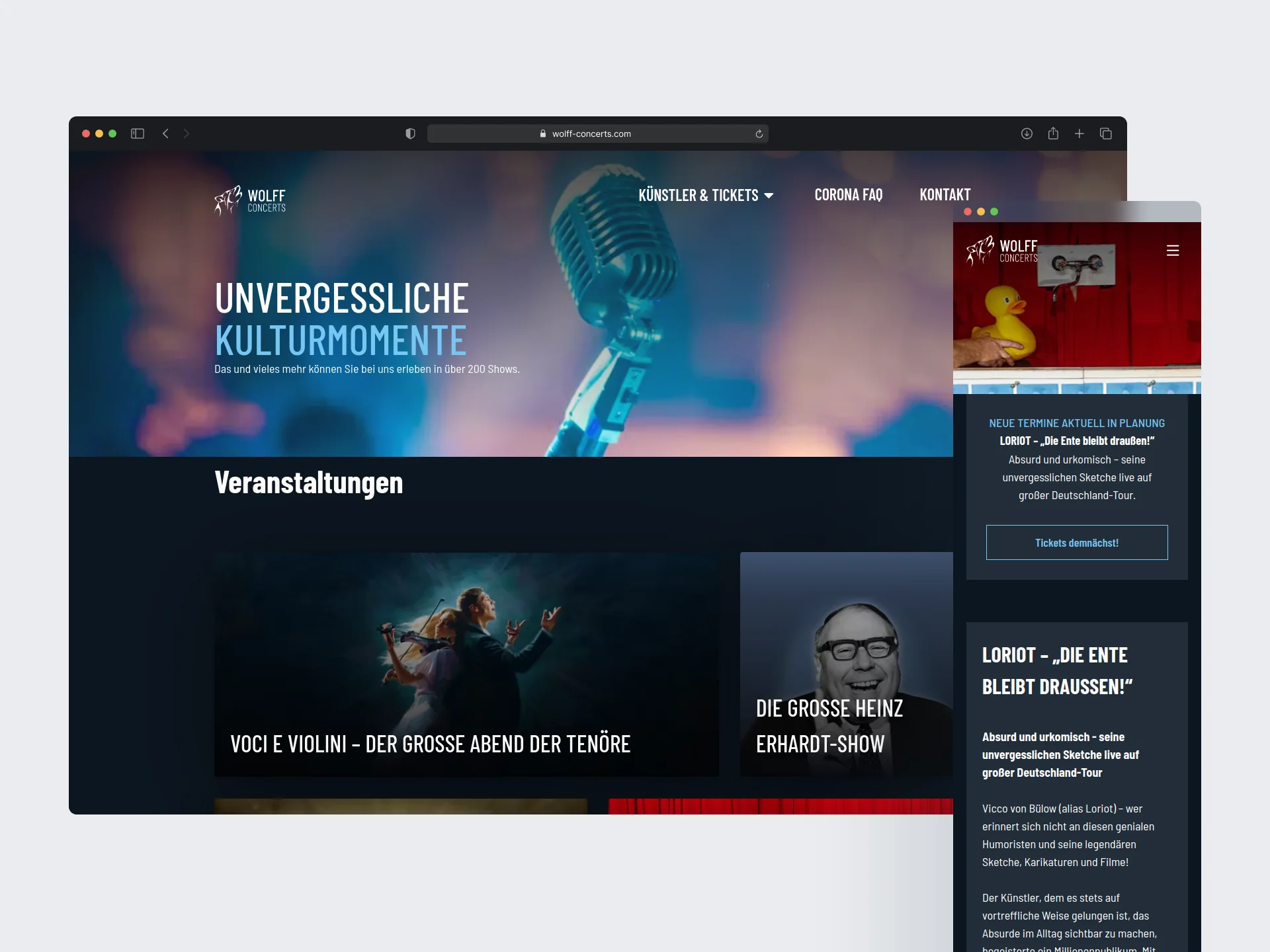 Wolff Concerts Website