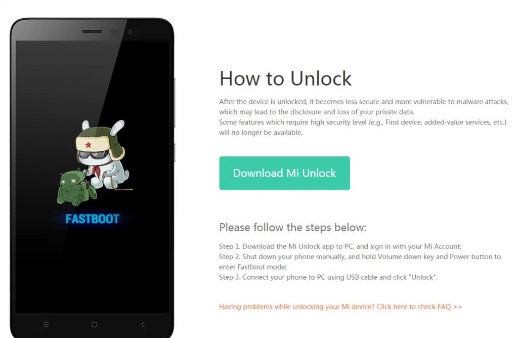 Mi Unlock app